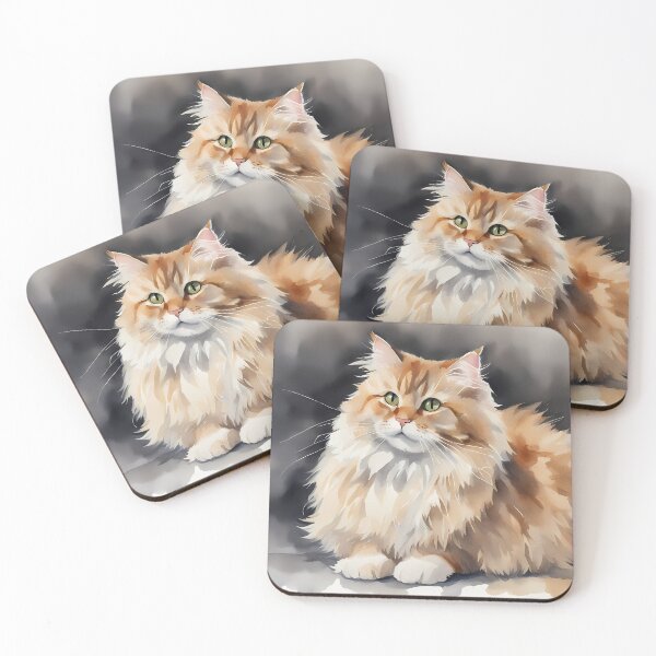 Item preview, Fluffy Cat Watercolour Portrait designed and sold by CalmnessbyChoice.