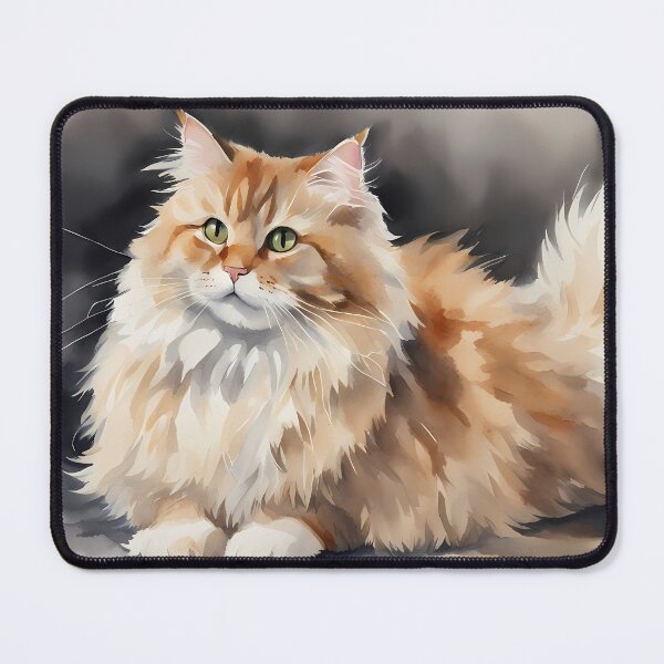 Item preview, Fluffy Cat Watercolour Portrait designed and sold by CalmnessbyChoice.