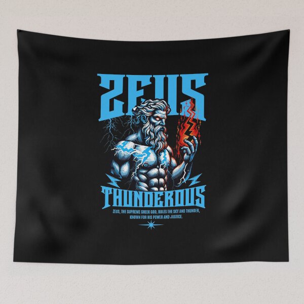 Item preview, Zeus Thunderous – Greek God of Thunder Mythology Art designed and sold by HasHs.