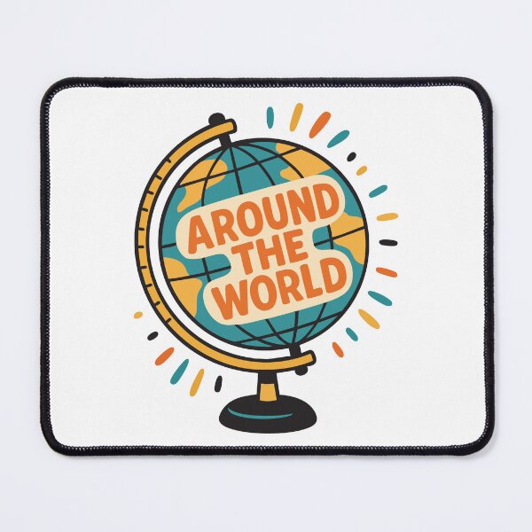 Item preview, Around the World Globe Travel Adventure Typography Design designed and sold by graphicnew.