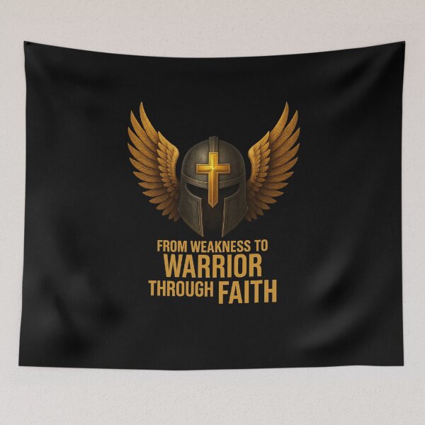 Item preview, From Weakness to Warrior Winged Helmet Faith Design designed and sold by JaelTees.