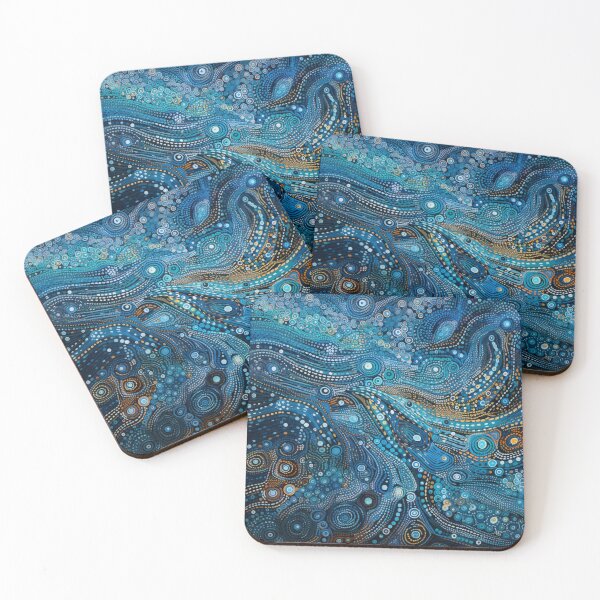 Item preview, Aboriginal Inspired Dot Art - Sea Currents designed and sold by GrinGalore.