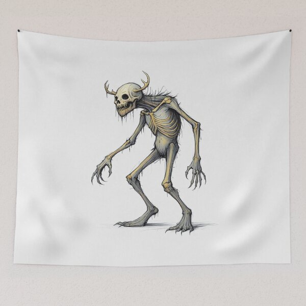 Item preview,  Evil Folklore man eating Cannibal Wendigo monster illustration designed and sold by Vintage Designs +.