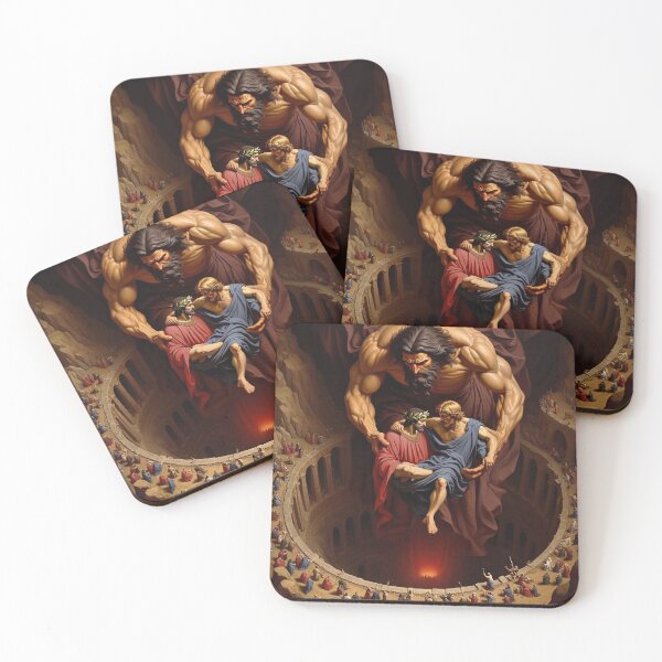 Item preview, Painting depicting Dante's Inferno the Divine Comedy medieval art designed and sold by Vintage Designs +.