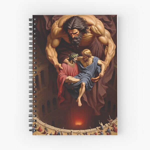 Item preview, Painting depicting Dante's Inferno the Divine Comedy medieval art designed and sold by Vintage Designs +.