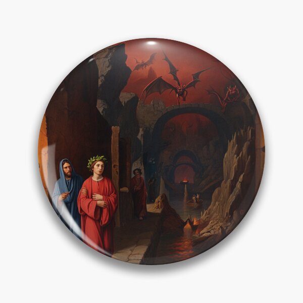 Item preview, Painting depicting Dante's Inferno the Divine Comedy medieval art designed and sold by Vintage Designs +.