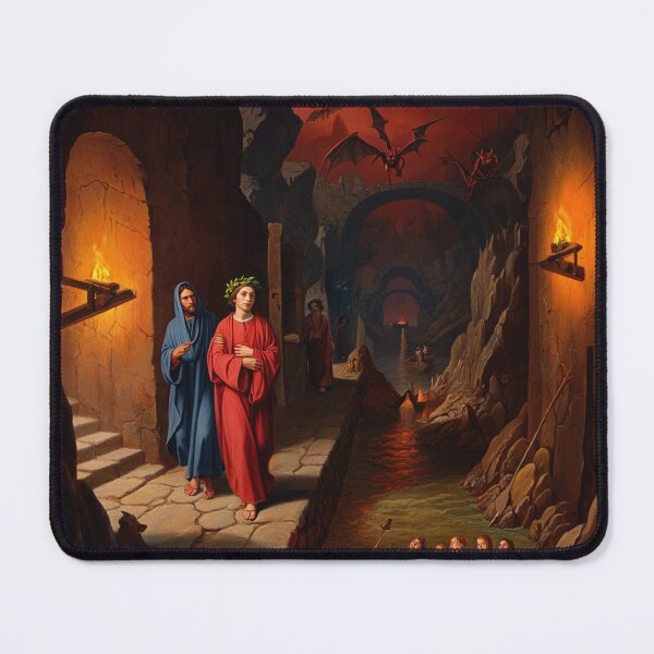 Item preview, Painting depicting Dante's Inferno the Divine Comedy medieval art designed and sold by Vintage Designs +.