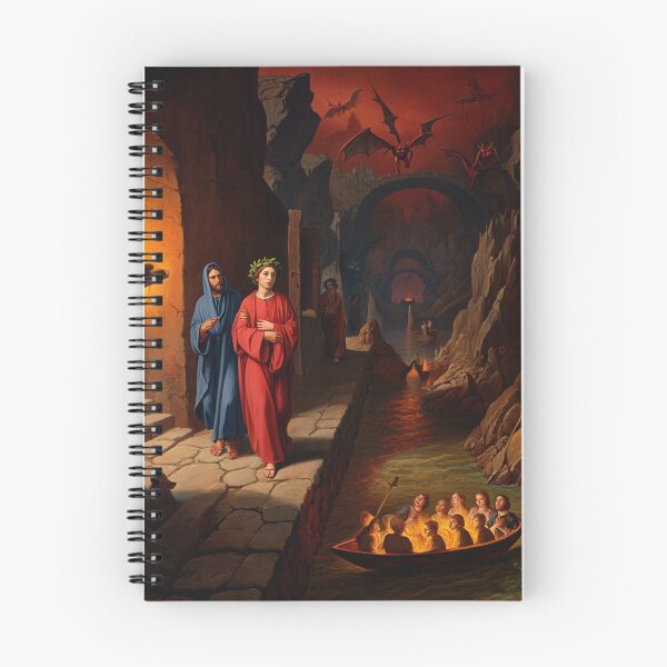 Item preview, Painting depicting Dante's Inferno the Divine Comedy medieval art designed and sold by Vintage Designs +.