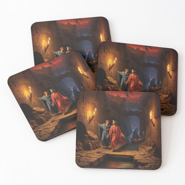 Item preview, Painting depicting Dante's Inferno the Divine Comedy medieval art designed and sold by Vintage Designs +.