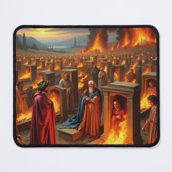 Item preview,  Painting depicting Dante's Inferno the Divine Comedy medieval art designed and sold by Vintage Designs +.