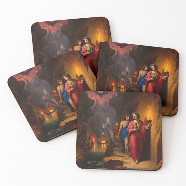 Item preview,  Painting depicting Dante's Inferno the Divine Comedy medieval art designed and sold by Vintage Designs +.
