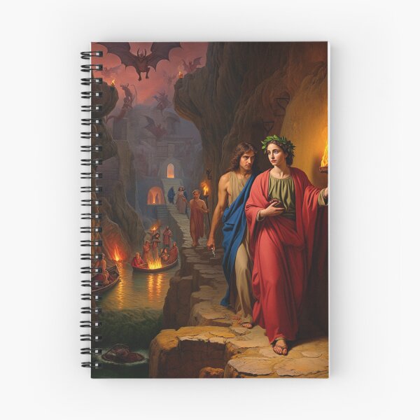 Item preview,  Painting depicting Dante's Inferno the Divine Comedy medieval art designed and sold by Vintage Designs +.