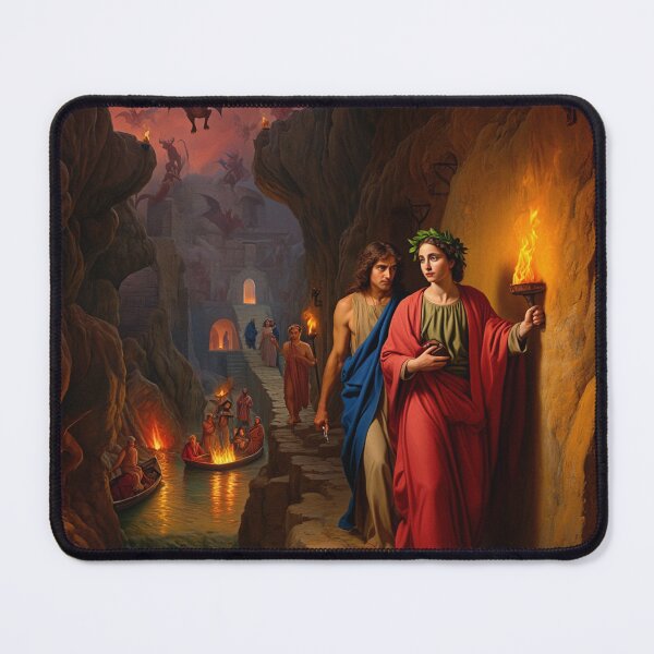 Item preview,  Painting depicting Dante's Inferno the Divine Comedy medieval art designed and sold by Vintage Designs +.