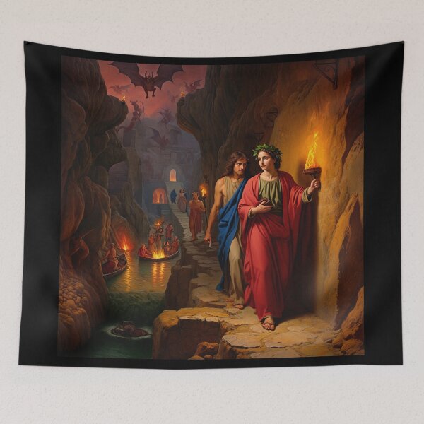 Item preview,  Painting depicting Dante's Inferno the Divine Comedy medieval art designed and sold by Vintage Designs +.