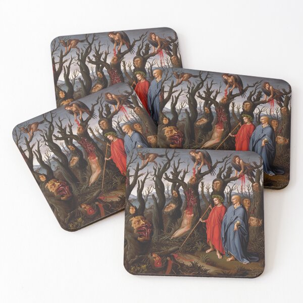 Item preview, Painting depicting Dante's Inferno the Divine Comedy medieval art designed and sold by Vintage Designs +.