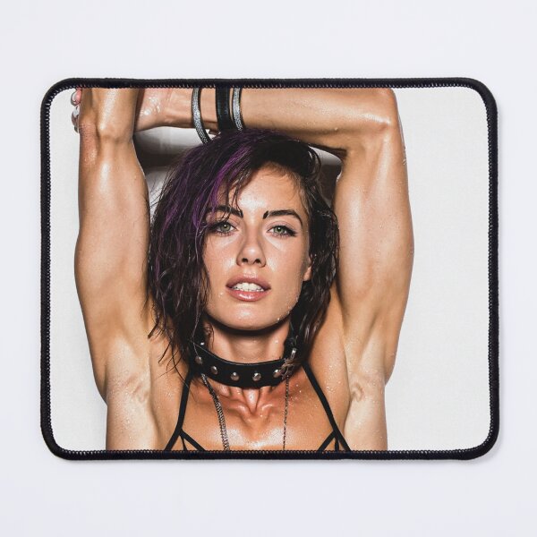 Item preview, Beautiful sexy gym woman posing with her arms up showing her armpits sweating designed and sold by Vintage Designs +.