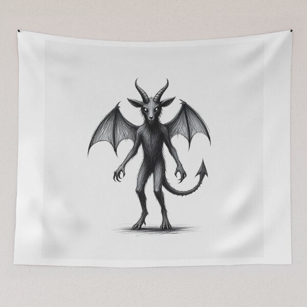 Item preview, Jersey Devil Crptid illustration designed and sold by Vintage Designs +.