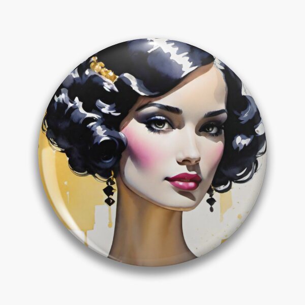 Item preview, Woman portrait in black and gold dreamy and romantic designed and sold by IHImage.