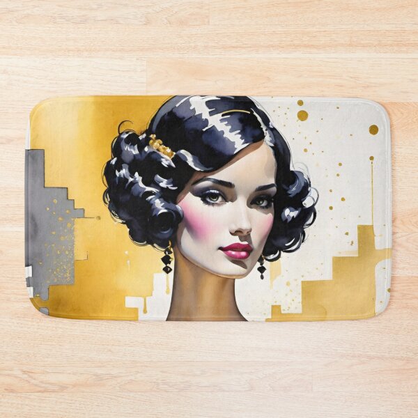 Item preview, Woman portrait in black and gold dreamy and romantic designed and sold by IHImage.