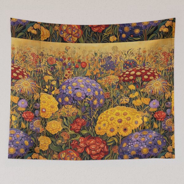 Item preview, A Beautiful Flower Garden painting inspired by Gustav Klimt designed and sold by Vintage Designs +.