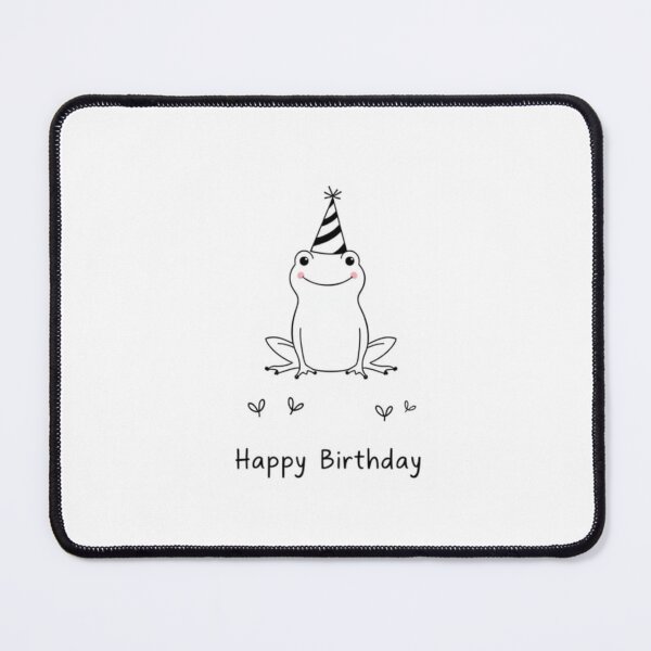 Item preview, Minimalist Frog Birthday Card simple monochrome cute black white gift happy cake designed and sold by CheeseBlueprint.