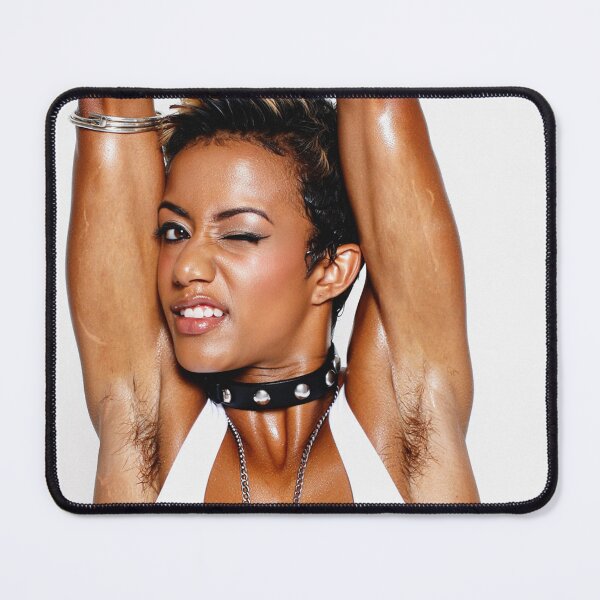 Item preview, Beautiful sexy gym woman posing with her arms up showing her armpits sweating designed and sold by Vintage Designs +.