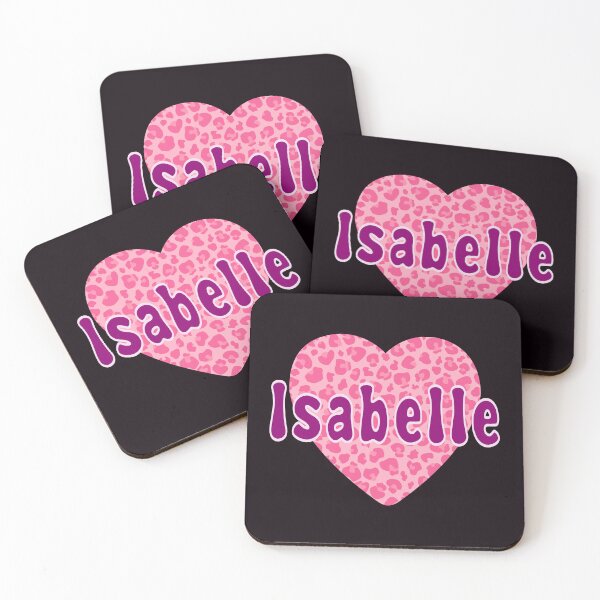 Item preview, Isabelle Name Pink Leopard Heart  designed and sold by Jeallan Designs.