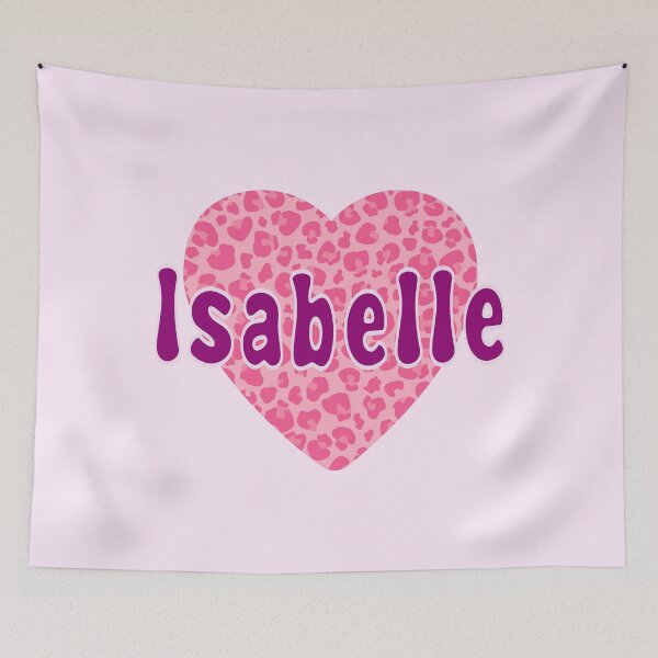 Item preview, Isabelle Name Pink Leopard Heart  designed and sold by Jeallan Designs.