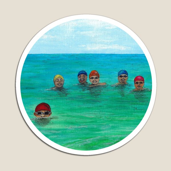 Item preview, Wild Swimming Group-Swimming In The Ocean-Lake-River-Cold Water Swimmer designed and sold by Breezy Cove Art.