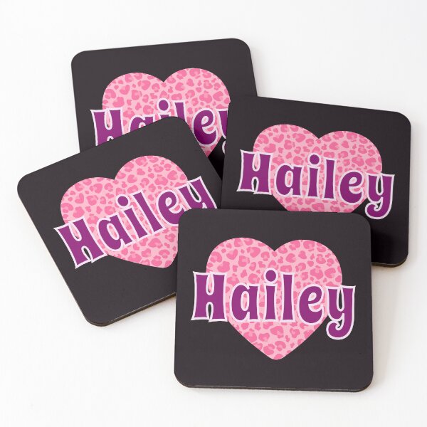 Item preview, Hailey Name Pink Leopard Heart  designed and sold by Jeallan Designs.