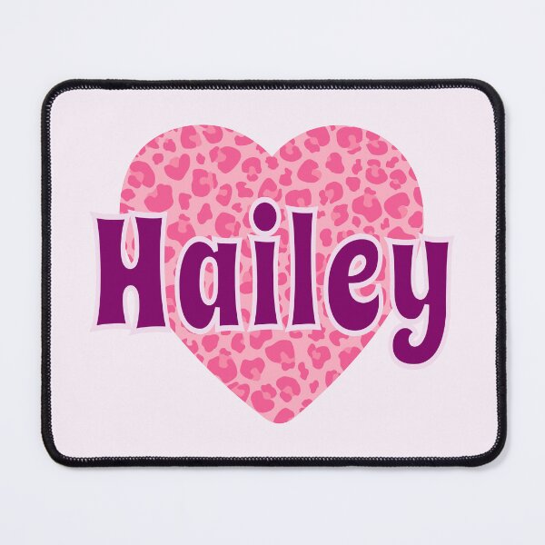 Item preview, Hailey Name Pink Leopard Heart designed and sold by Jeallan Designs.