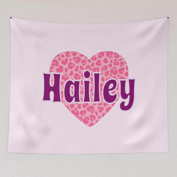 Item preview, Hailey Name Pink Leopard Heart  designed and sold by Jeallan Designs.