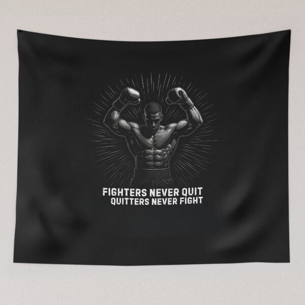 Item preview, Fighters Never Quit – Motivational Boxing Champion Artwork designed and sold by JaelTees.