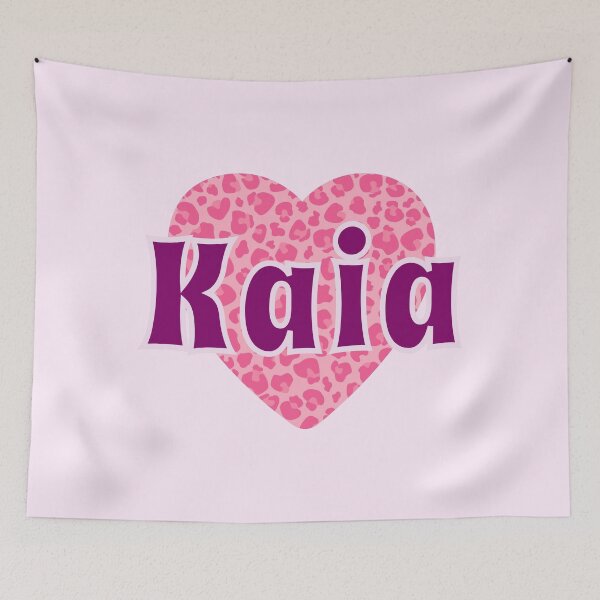 Item preview, Kaia Name Pink Leopard Heart  designed and sold by Jeallan Designs.