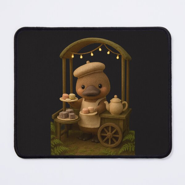 Item preview, Cute Platypus Pastry Chef Tea Cart - Cute Australian Cottagecore Art designed and sold by Moons Studio.