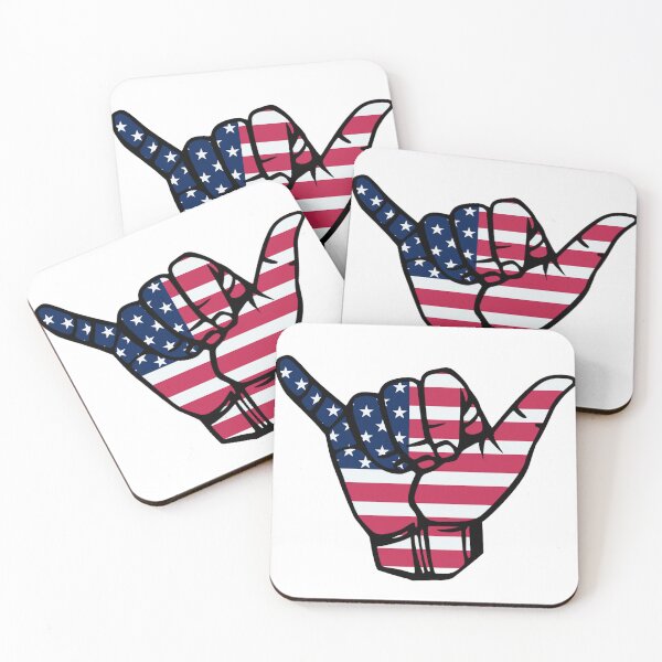 Item preview, USA Flag Hang Loose Shaka Hand designed and sold by LeoDaVinki.