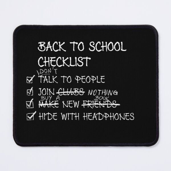 Item preview, Anti-Social School Checklist Satire designed and sold by Wounded Whisper.