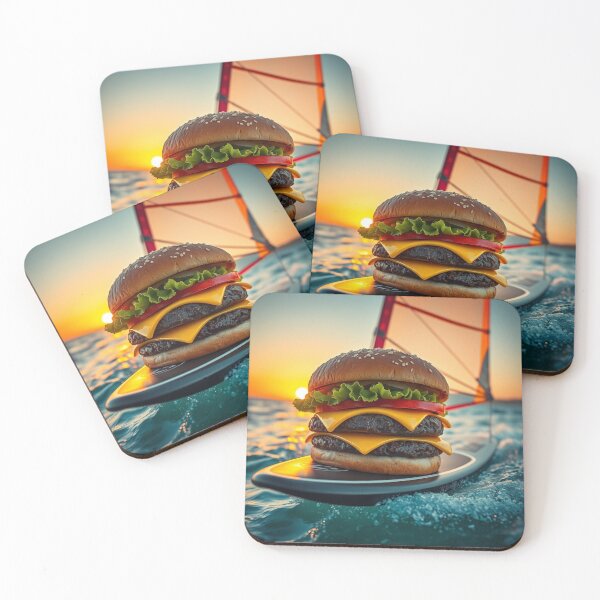 Item preview, Summer Vibe Windsurf Burger – Fun & Tropical Food Art designed and sold by BurgerOddity & Gli Angoli Rettili.