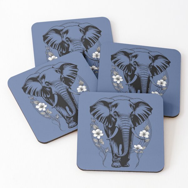 Item preview, Elephant with floral frame designed and sold by IHImage.