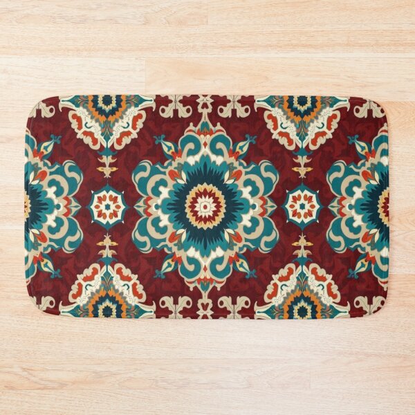 Item preview, Afghan Timuri Herat Rug Design – Bohemian Oriental Carpet Print designed and sold by sadedream.
