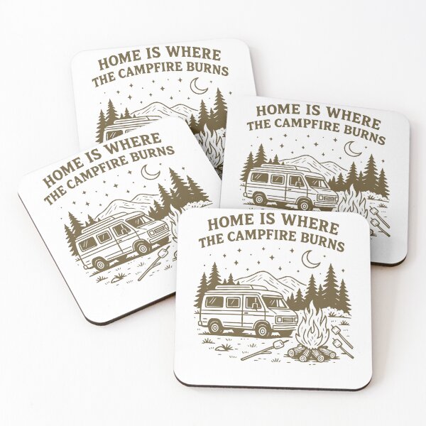 Item preview, Home Is Where The Campfire Burns Van Camping designed and sold by LuminOrb.
