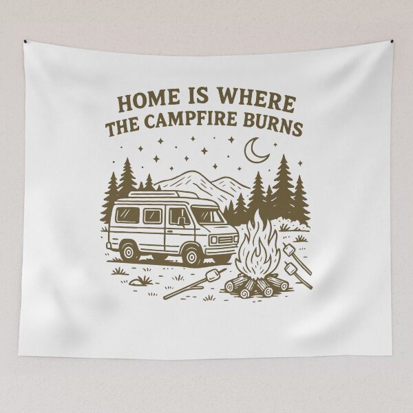 Item preview, Home Is Where The Campfire Burns Van Camping designed and sold by LuminOrb.