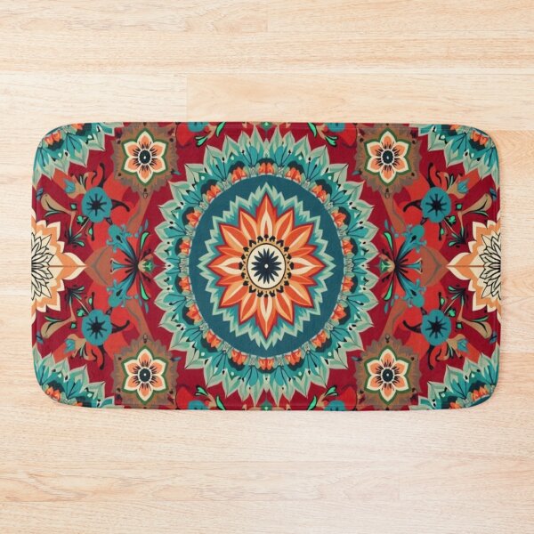 Item preview, Afghanistan Hexagon Rug – Antique Boho Tribal Carpet Design Print designed and sold by sadedream.