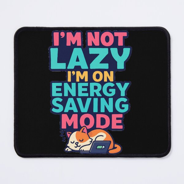 Aperçu de l'œuvre Mode économie d'énergie du chat drôle créée et vendue par pixelandpine.