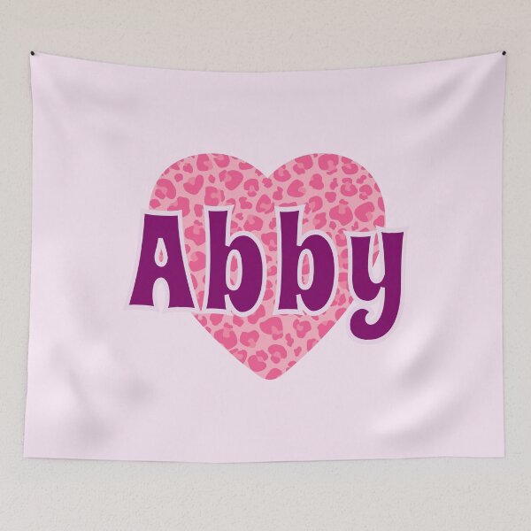Artikelvorschau, Abby Name Rosa Leopardenherz entworfen und verkauft von Jeallan Designs.