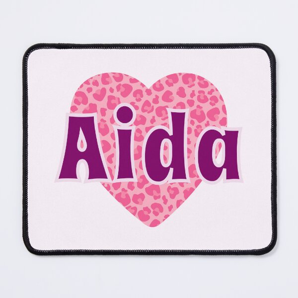 Item preview, Aida Name Pink Leopard Heart  designed and sold by Jeallan Designs.