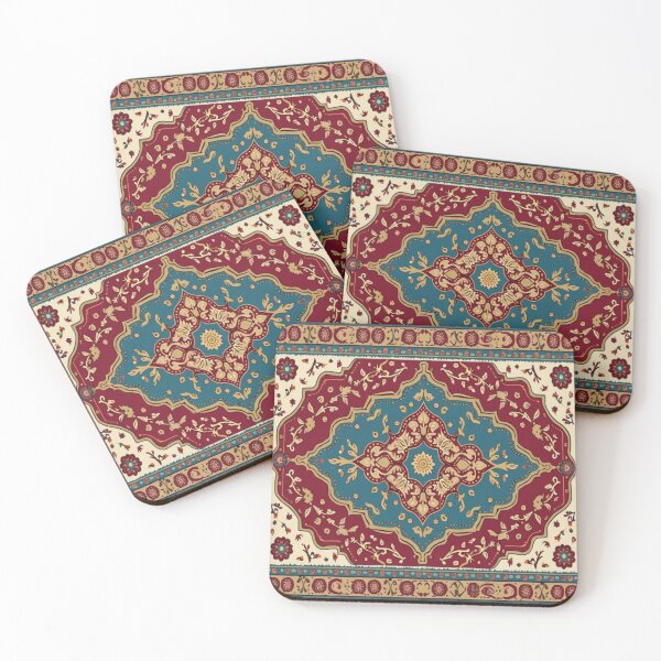 Item preview, 17th Century Afghanistan Timuri Rug Print – Tribal Geometric Carpet Design designed and sold by sadedream.
