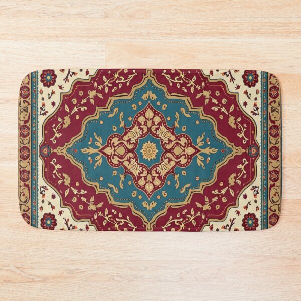 Item preview, 17th Century Afghanistan Timuri Rug Print – Tribal Geometric Carpet Design designed and sold by sadedream.