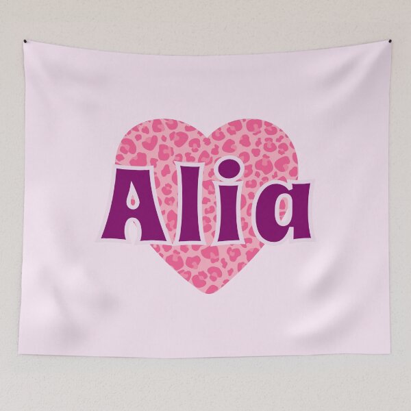 Item preview, Alia Name Pink Leopard Heart  designed and sold by Jeallan Designs.