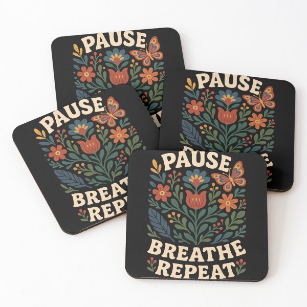 Item preview, Pause Breathe Repeat Mindfulness Affirmation designed and sold by LuminOrb.